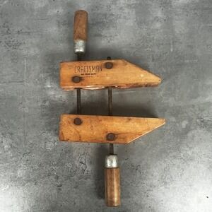 Vintage Craftsman Wood Hand Screw Clamp 4 Inch Jaws 00034-4 Woodworking Tool